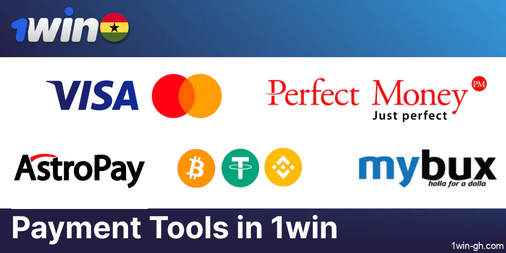 The payment methods available to 1win Poker players from Ghana